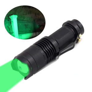 Black LED Zoomable Green Ray Lamp Torch Fishing Lure Flashlight