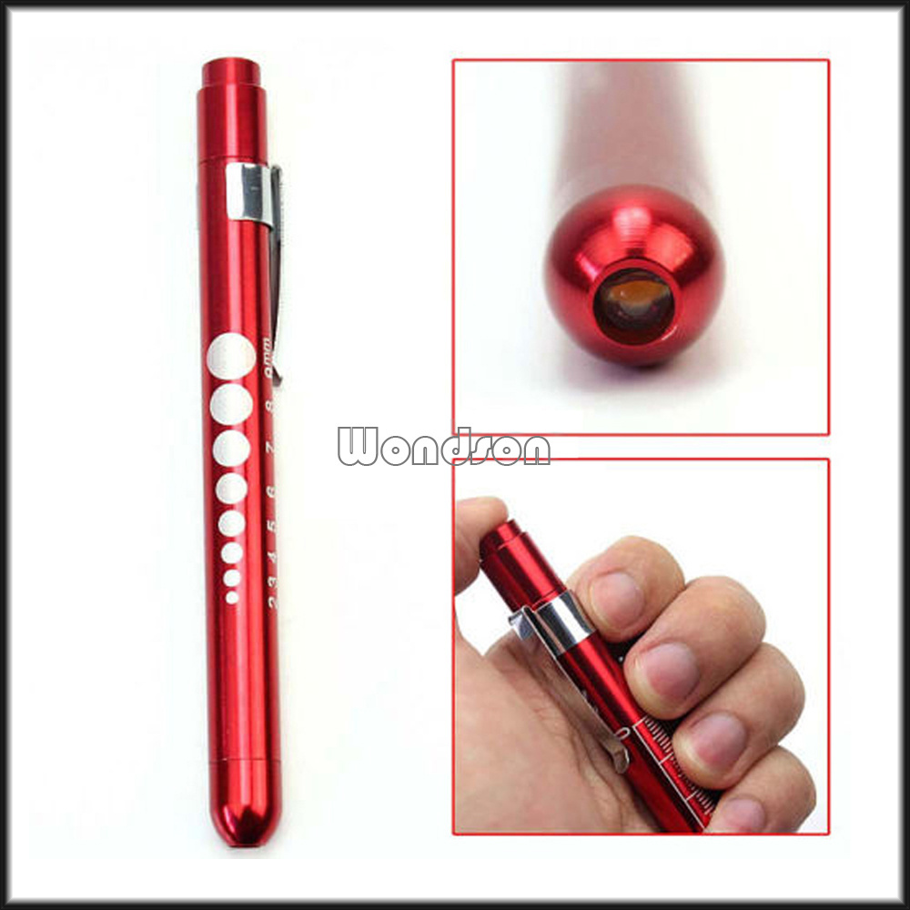 Medical EMT Surgical Penlight Flashlight With Scale First Aid Torch Pen Light