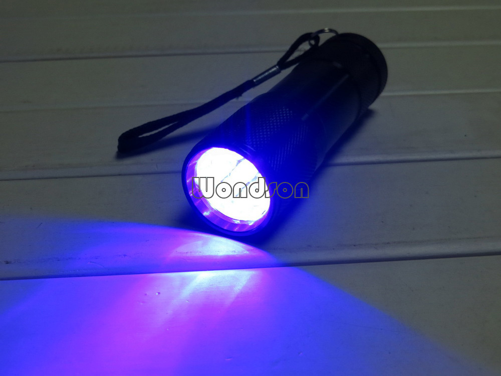 470nm 9 LED Blue Ray Light Lamp Flashlight with Customized Logo