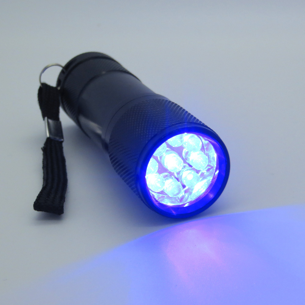 470nm 9 LED Blue Ray Light Lamp Flashlight with Customized Logo