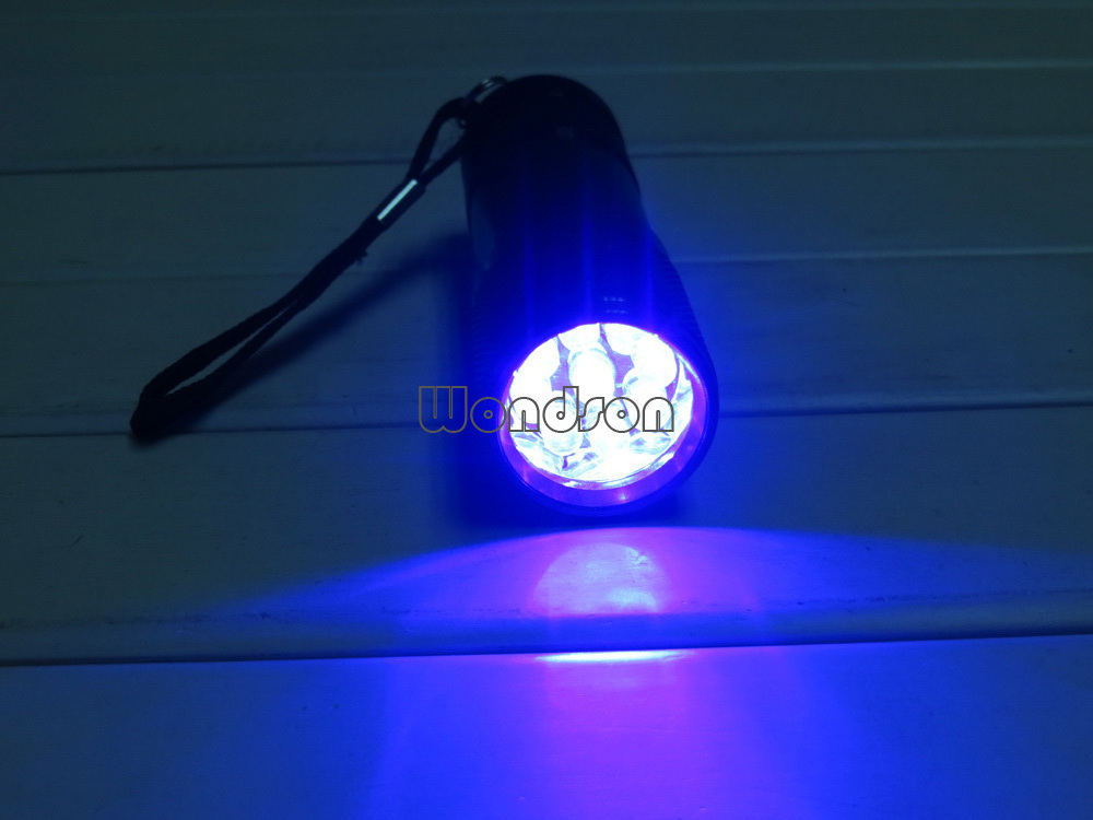 470nm 9 LED Blue Ray Light Lamp Flashlight with Customized Logo