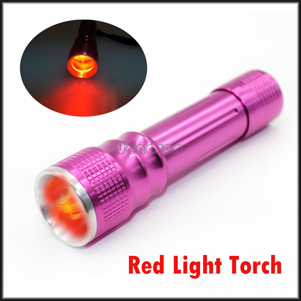 Customizing Night Fishing Red Light Vein Finder Torch Zooming Flashlights