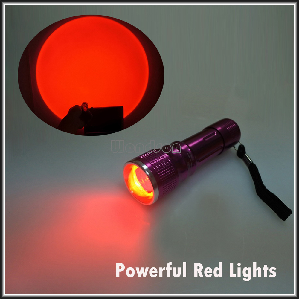 Customizing Night Fishing Red Light Vein Finder Torch Zooming Flashlights