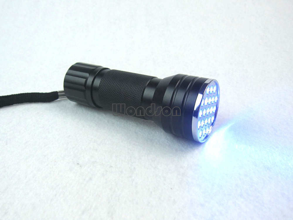 395nm Handheld Ultraviolet UV Glue Resin Ink Curing 21 LED Ultraviolet Flashlight