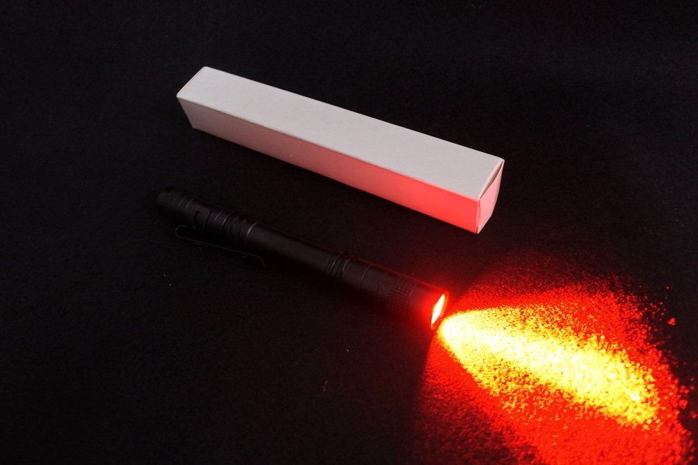 630nm Red Light Pen Type Flashlight Aviation Night Vision Red Lamp Flashlight