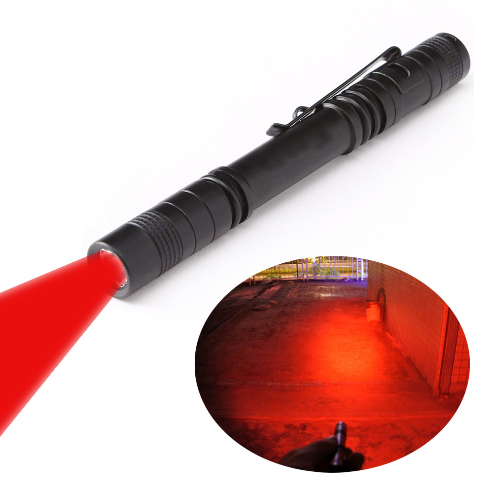 Super Bright Red Light Pen Light Flashlight Astronomy Aviation  Night Observation Red Torch