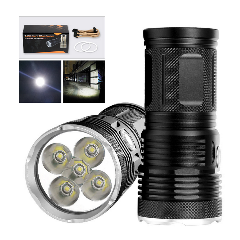 Powerful LED Flashlight White 5 LED 6000 Lumens 18650 Flashlight Hunt Camping Torch Lamp