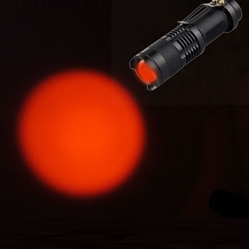 Zoomable LED 150 Yard Long Range Star Party Red LED 3 Mode Long Range Red Beam Red Light Flashlight