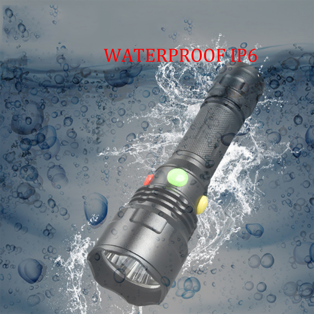 LED Railway Signal Light Flashlight Red White Yellow Green Portable Hand Lamp 18650 Waterproof With Magnet Camping Hunting