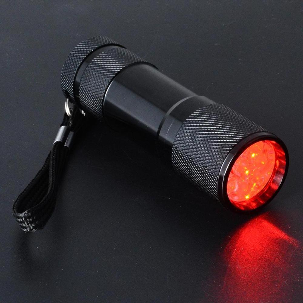 9 LED Red Light Astronomy Night Vision Camping Hunting Red Flashlight