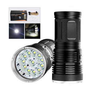 Long Range Beam Distance High Power 12 LED Tactical Torch Handheld Flashlight