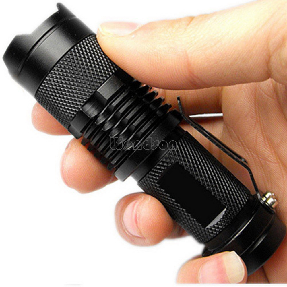 Factory Black Aluminum 14500 AA 365nm Mini Purple Zoomable UV Flashlight