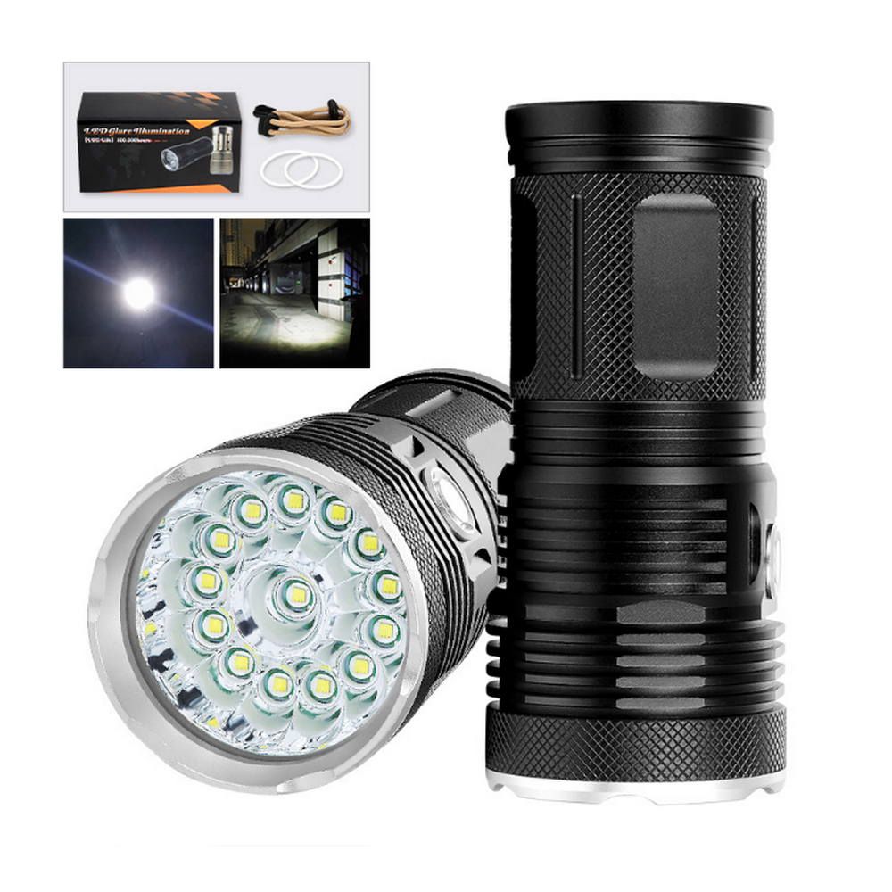 Wholesale High Power 26000lm Strong Aluminum Super Bright 18650 Flashlight LED 14 LED White Hunting Flashlight