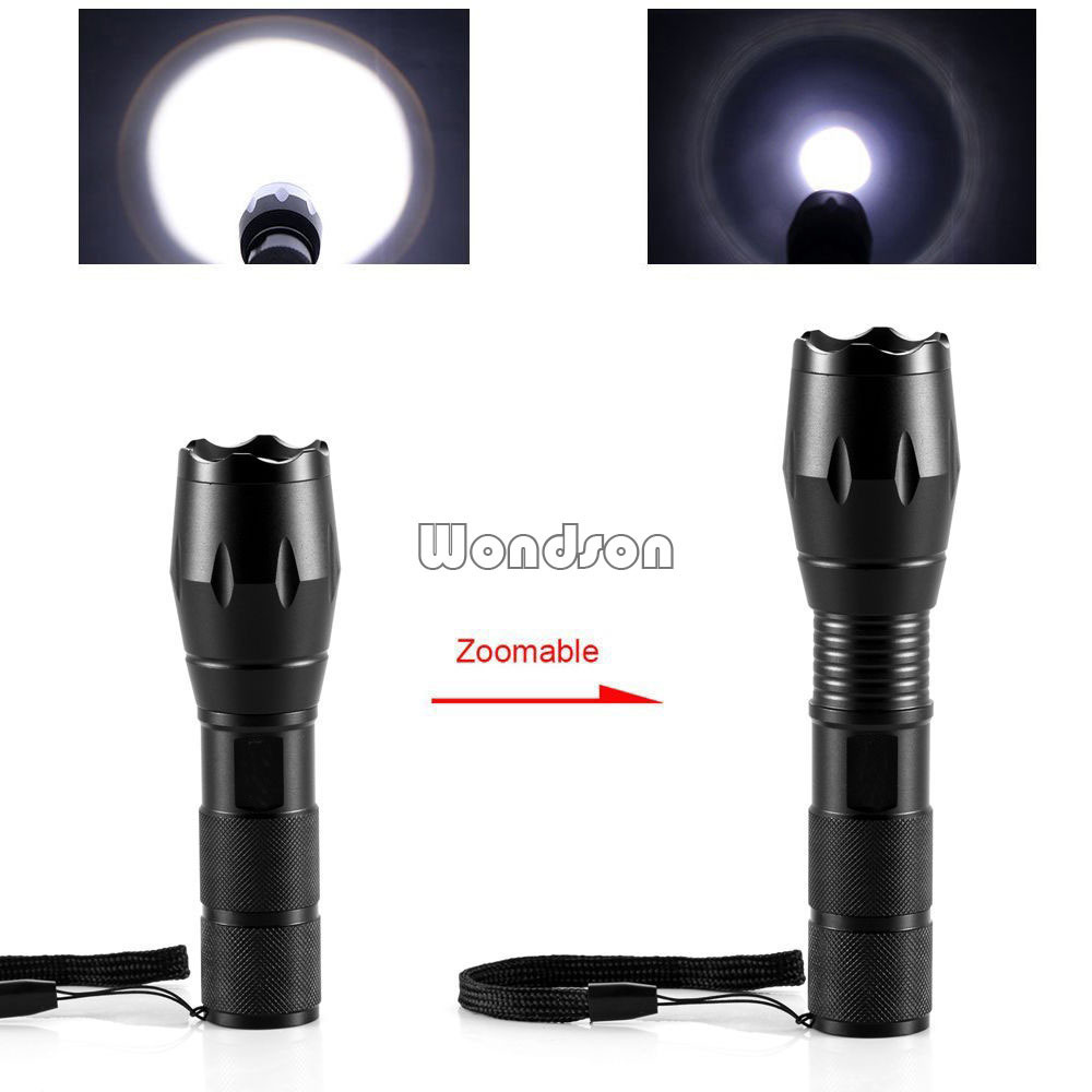 2 in 1 Dual LEDs White Ultraviolet Light Torch Fishing Zoom UV Black light Flashlight