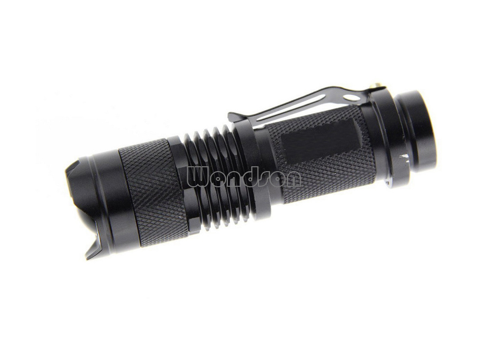 Black LED Zoomable Green Ray Lamp Torch Fishing Lure Flashlight