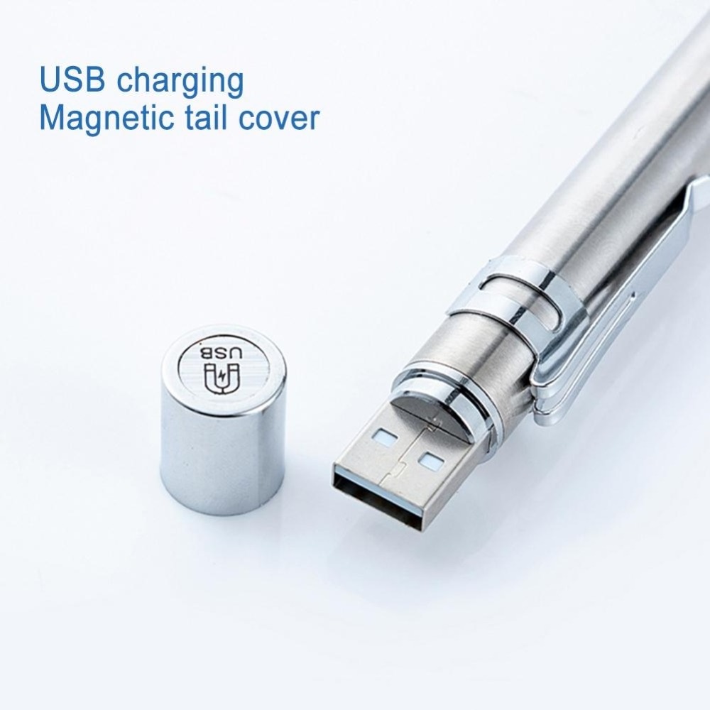 2 in 1 USB Rechargeable Diagnostic Medical Aid Pen Light Penlight Flashlight Pocket Torch