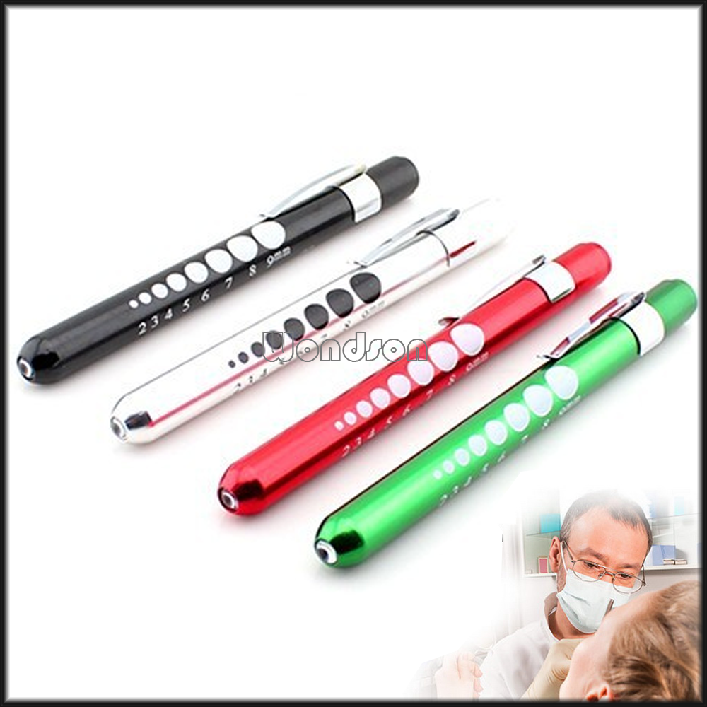 Medical EMT Surgical Penlight Flashlight With Scale First Aid Torch Pen Light