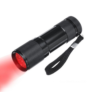 9 LED Red Light Flashlight Astronomy Night Vision Camping Hunting Torch