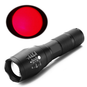 660nm Red Light LED Flashlight for Aviation Astronomy Camping Zoom Red Light Torch