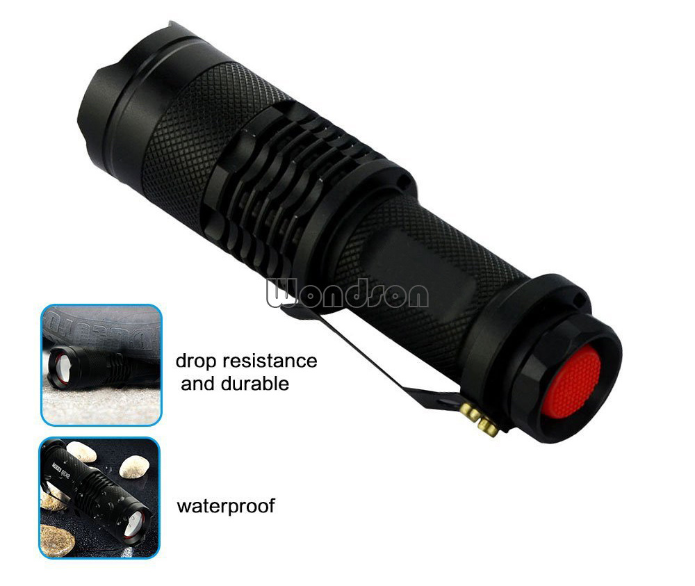 Factory Black Aluminum 14500 AA 365nm Mini Purple Zoomable UV Flashlight