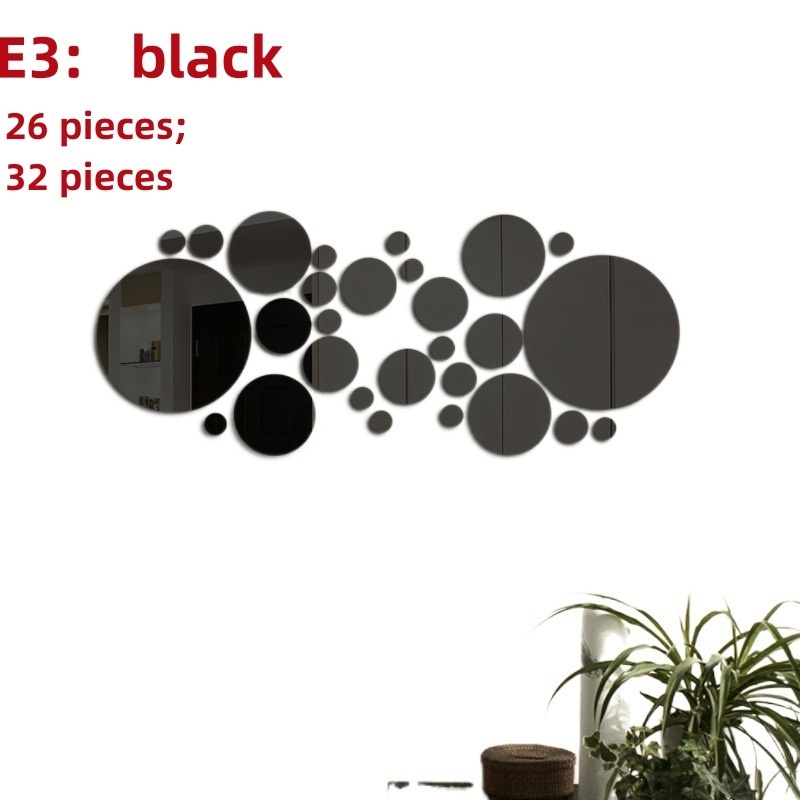 Hot selling Mirror wall sticker circle mirror fashionable 3D three-dimensional decoration large circle 15cm  32 and 26 pcs/sets.