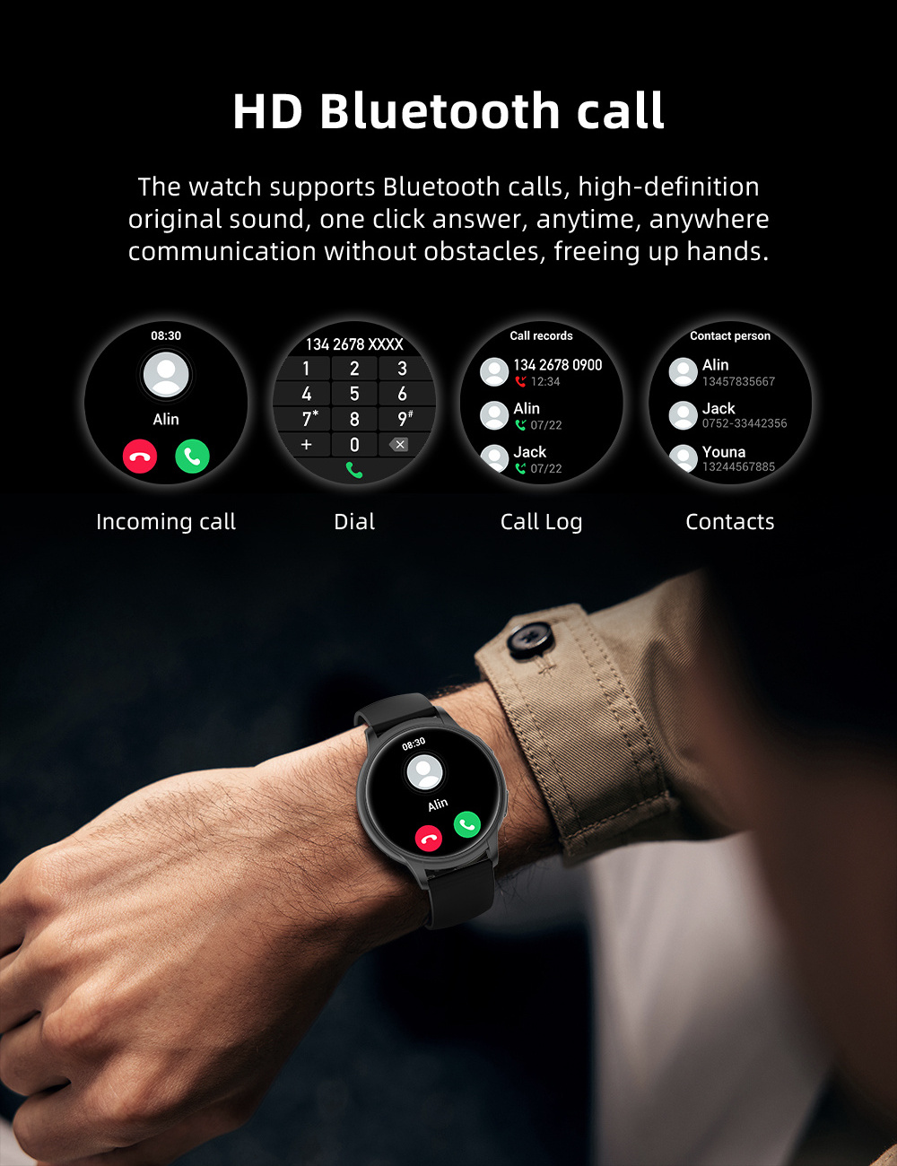 galaxy watch5  smart watch   for  Full screen   1.5 inch  men  smart  electronics