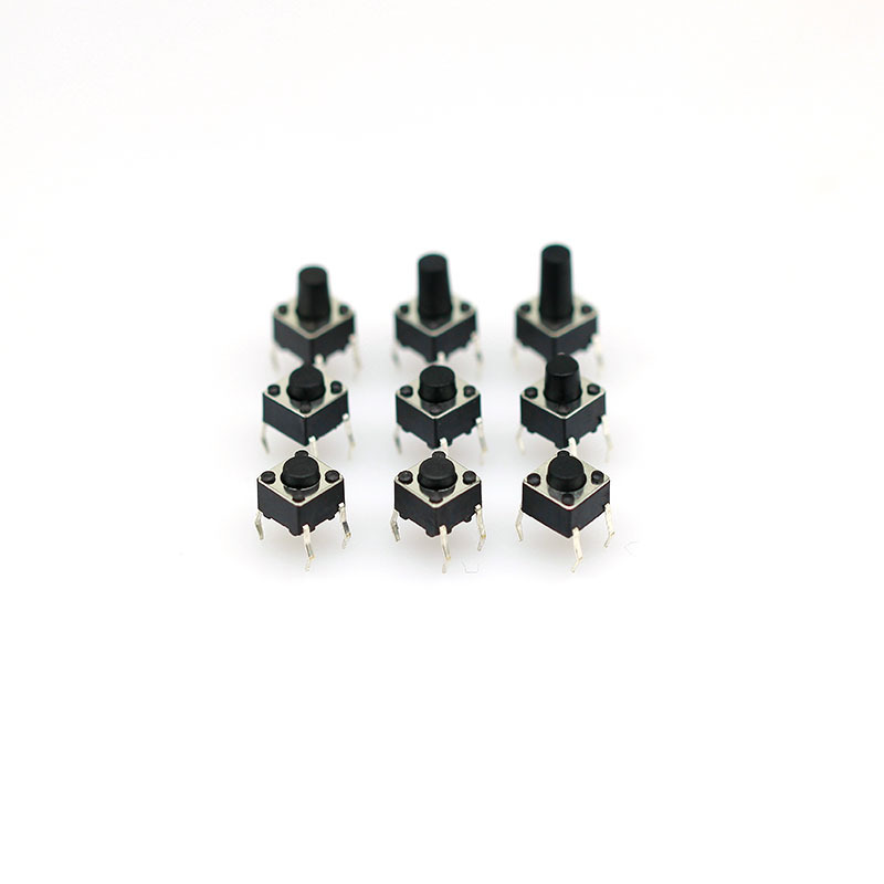 Momentary switch push button Tact Switch 6*6*9 black Bottom 4 Bent Feet Push Button Switches