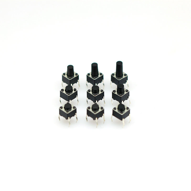 Tact Switch 6*6*5 Black Bottom 4 Bent Feet Push Button Switches Tact Micro Switch