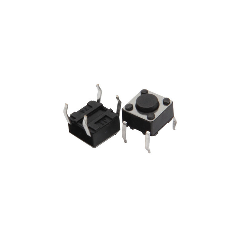 Tact Switch 6*6*5 Black Bottom 4 Bent Feet Push Button Switches Tact Micro Switch