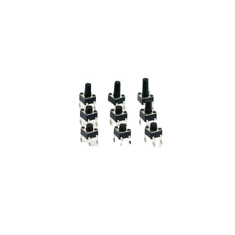 Tact Switch 4.5*4.5*8 Black Bottom 4 Bent Feet Push Button Switches Tact Micro Switch 4.5x4.5