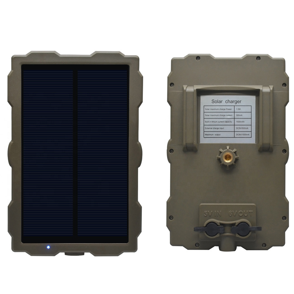 high conversion rate outdoor hunting trail camera solar panel and mobile solar charger power bank