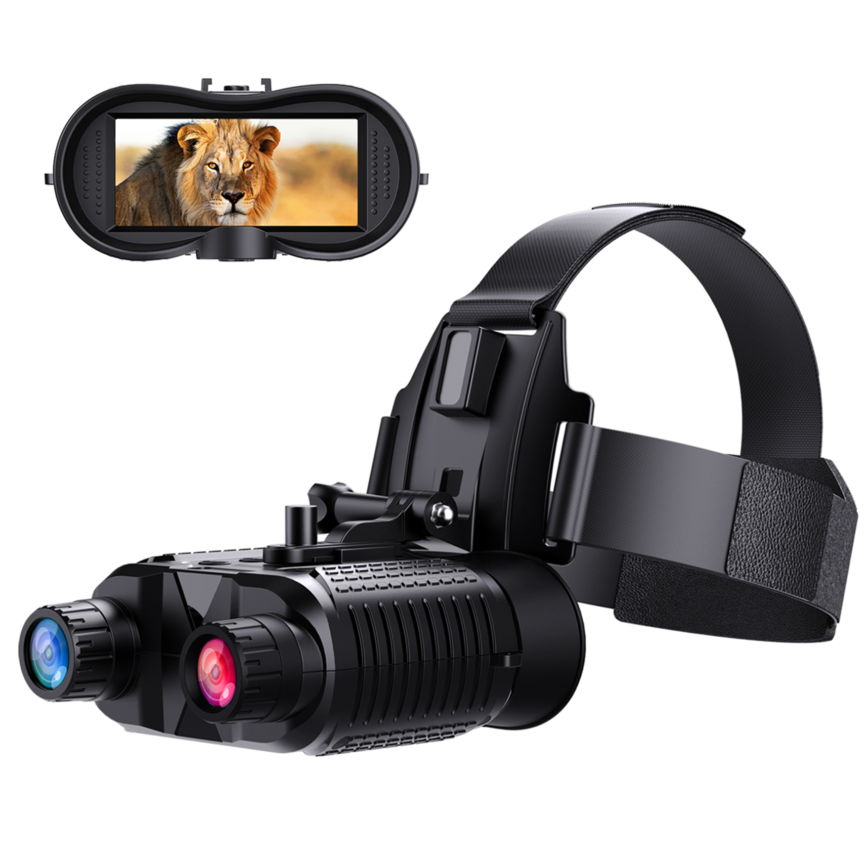 Night Vision Glasses with Head Strap Rechargeable Infrared Binoculars with Head Stand Adapter