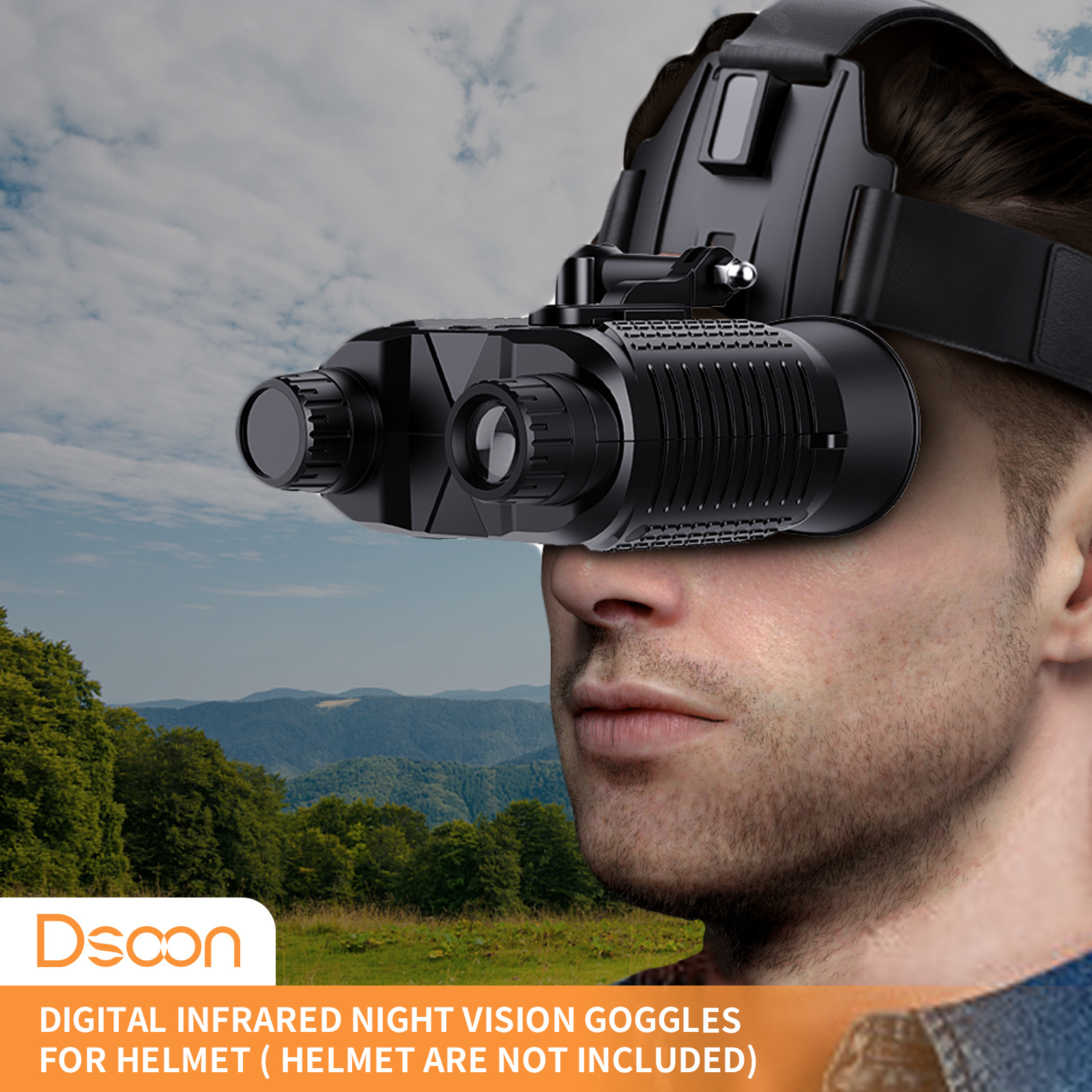 Night Vision Glasses with Head Strap Rechargeable Infrared Binoculars with Head Stand Adapter