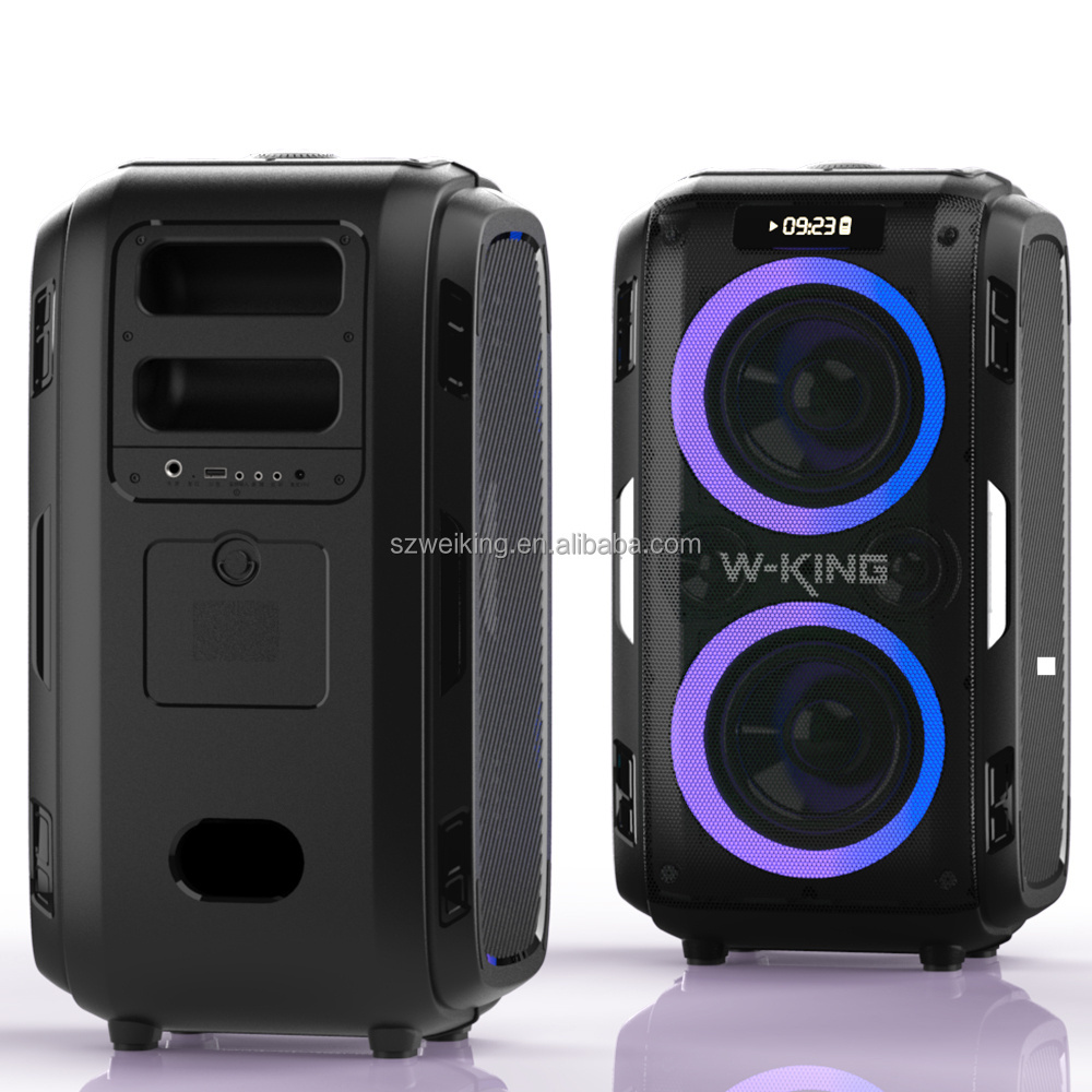 W-KING T9 Pro 80 Watt Wireless Rich Bass Stereo Sound TWS Portable Bluetooth Speaker outdoor with RGB light