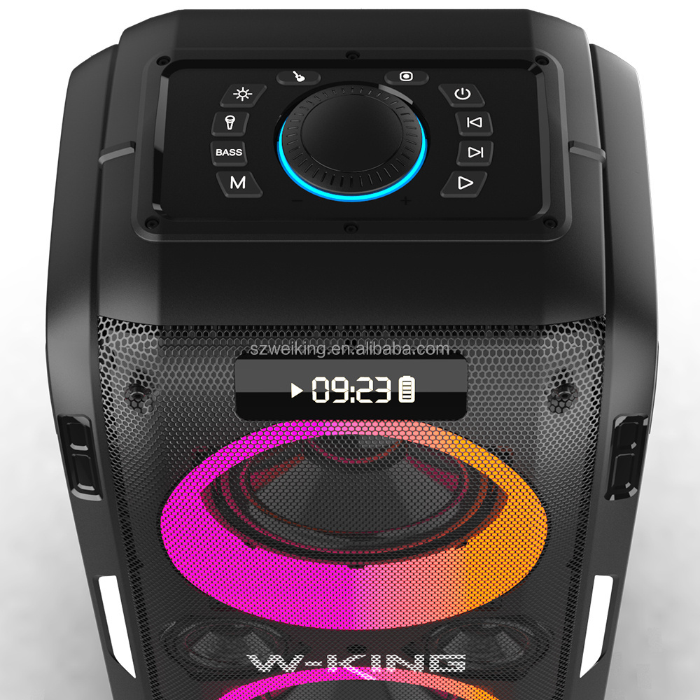 W-KING 120W powerful T9 pro TWS music Colorful light woofer Bluetooth speaker wireless