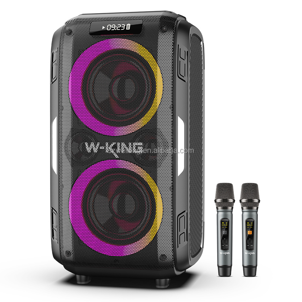 W-KING T9 Pro 80 Watt Wireless Rich Bass Stereo Sound TWS Portable Bluetooth Speaker outdoor with RGB light