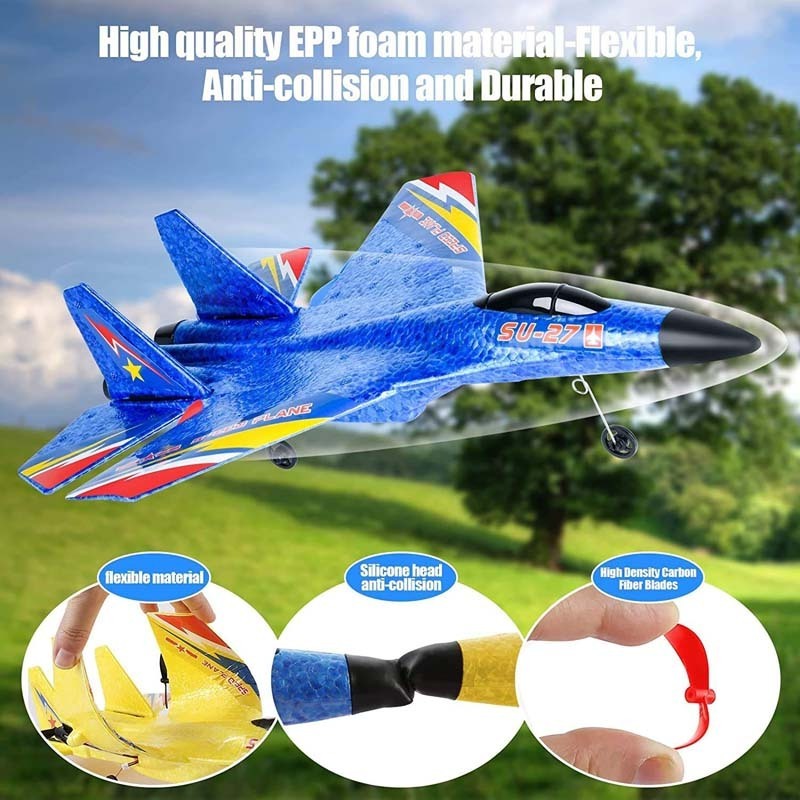 Remote Control Su-27 Rc Airplane Aircraft Model Fighter Fixed-Wing Glider Rc Foam Anti-fall Unbreakable Fighter Jet Rc Plane