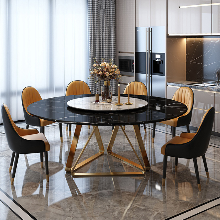 Table a Manger Marmor Esstisch Juegos De Mesa Comedor Mesas de Jantar Dining Room Table Sets Round Marble Rotating Dining Table