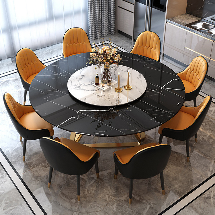 Table a Manger Marmor Esstisch Juegos De Mesa Comedor Mesas de Jantar Dining Room Table Sets Round Marble Rotating Dining Table