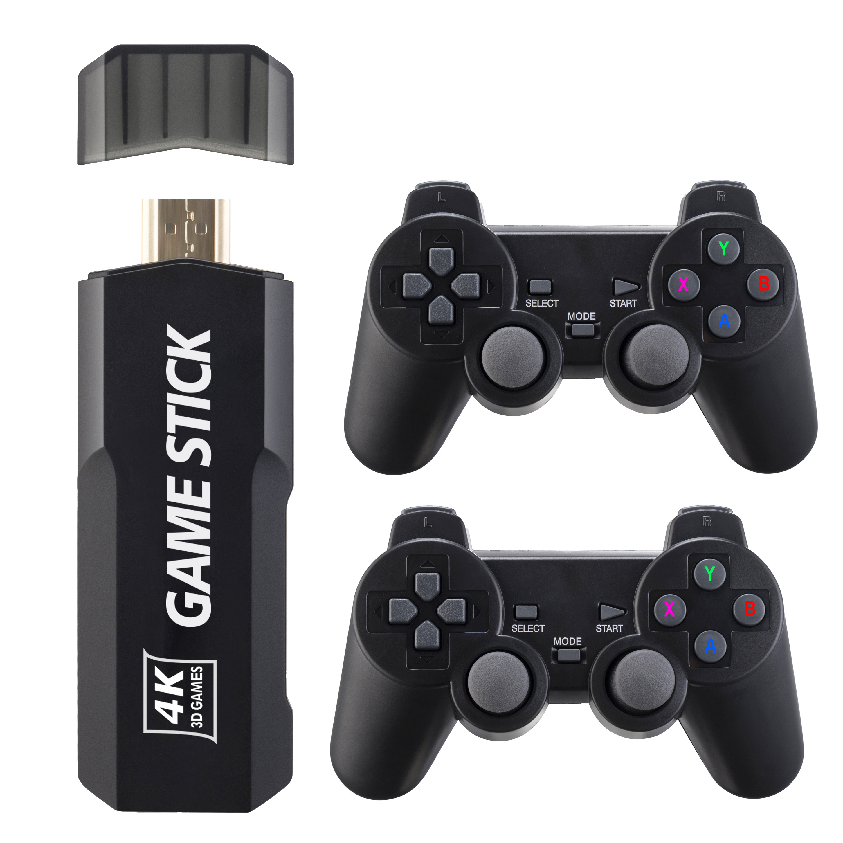 New design Game Stick 4K HD TV Video Game Dongle Double 2.4G Wireless Gamepad Controller 3D mini  computer stick