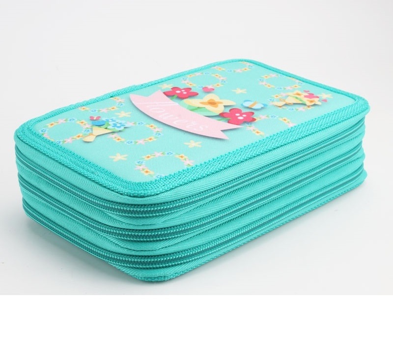 Lovely Flower Design Large Capacity Stationery Pencil Case for Girls