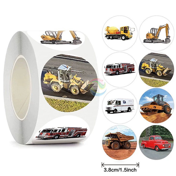 Factory Custom Vehicle Round Paper Sticker Roll for Kids for School