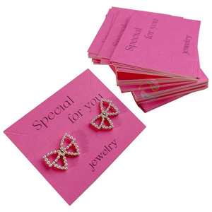 Cheap Custom Personalized Pink Paper Necklace Earring Jewelry Card With Logo