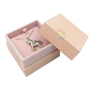 Luxury Blue High-end Custom Logo Necklace Jewelry Gift Box Packaging