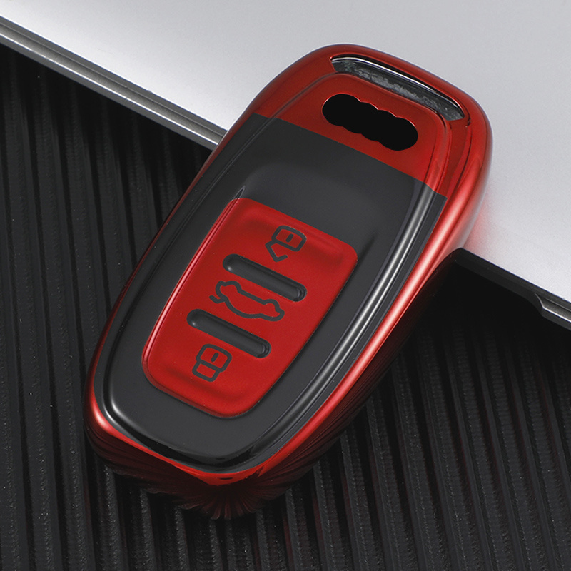 Key Fob Cover Case for Audi A3 A4 A5 A6 A7 A8, TPU Soft Glue Protection Key Shell ,Key Case for Audi Q3 Q5 Q7 R8