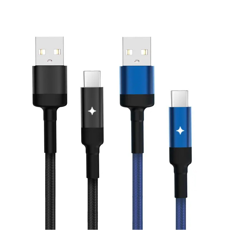 Data Cable Power off Automatically New Selling Products Strongest Enduring Nylon Braided Cable USB Breathing LED Light