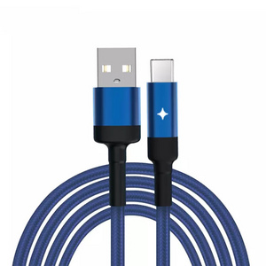 Data Cable Power off Automatically New Selling Products Strongest Enduring Nylon Braided Cable USB Breathing LED Light