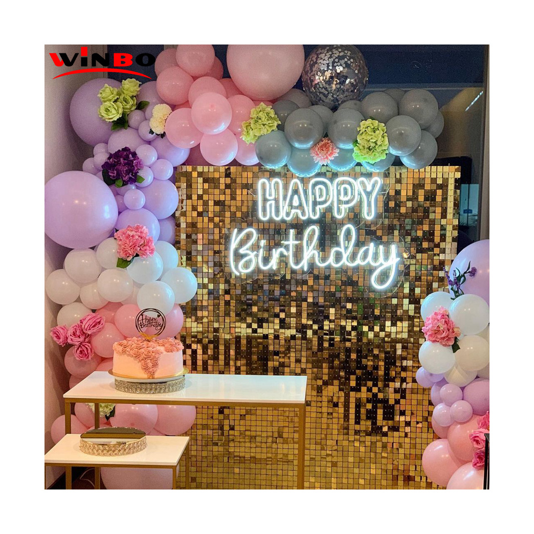 Winbo ODM/OEM Personalized letters Happy birthday neon sign number Led flex light custom Neon sign For family birthday party