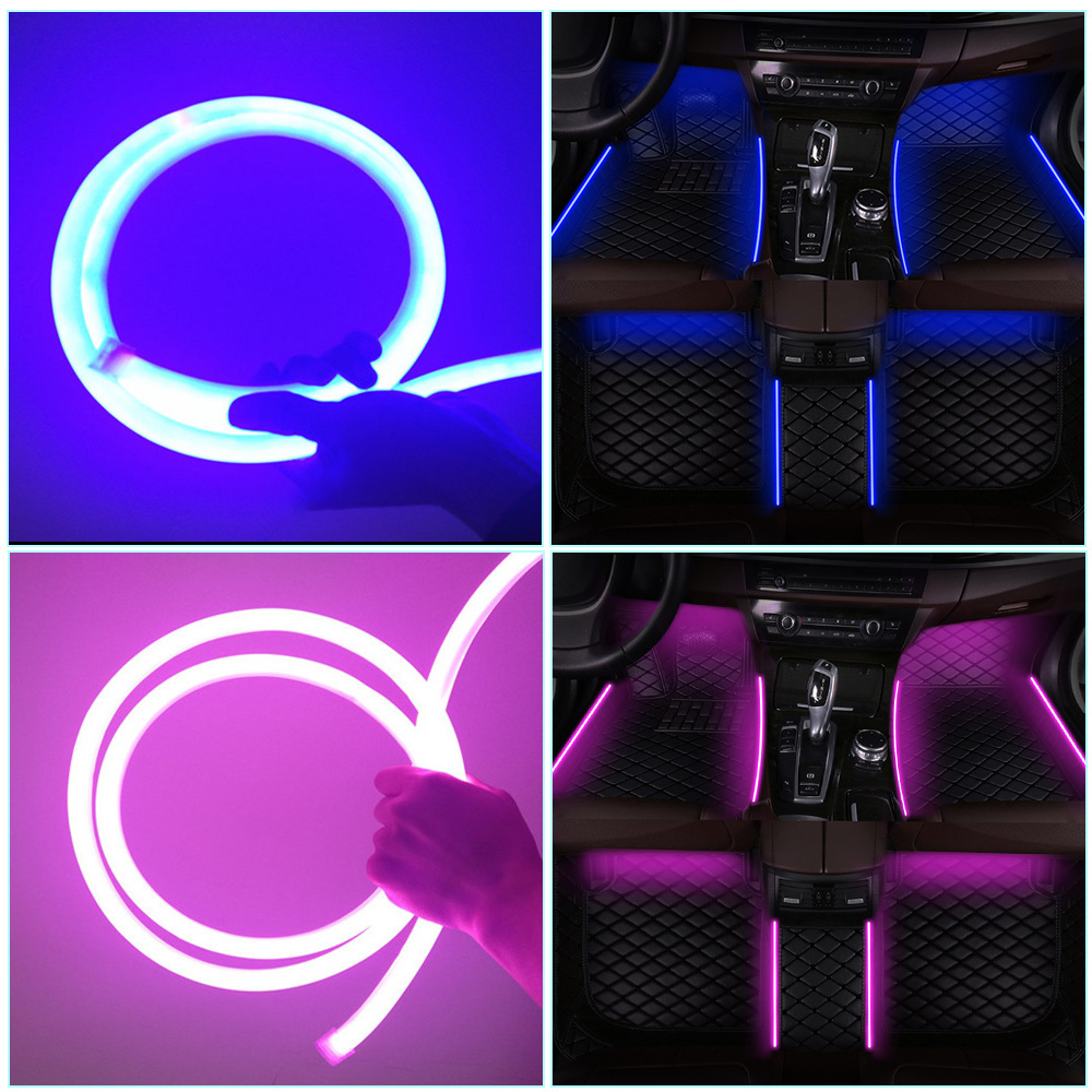 MuchKey OEM ODM LED Strip Car Floor Mats Carpet Lights Led Decorative Interior Lights Luminous Car foot mats