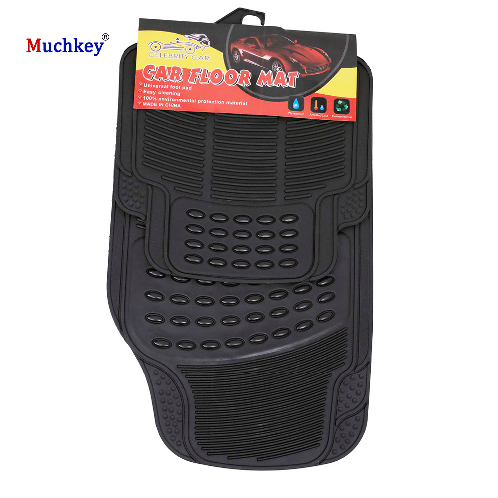 Muchkey Rubber floor mat 4 PCS Set Foot Slip Mat Heavy Duty Easy Wash Wholesale Universal PVC Car Floor Mats for Car